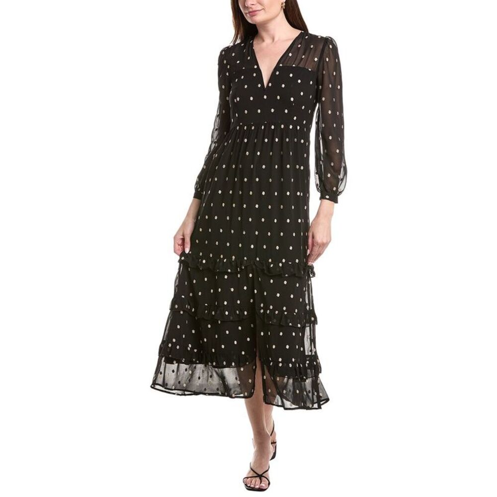 Saltwater Luxe Womens Dot Maxi Dress, Black